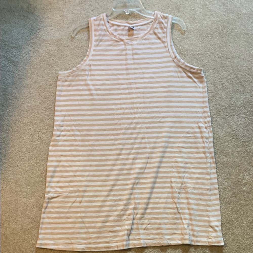 Old Navy Cream and White Striped Dress